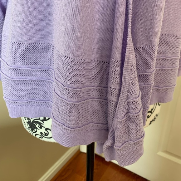 Dana Buchman Womens Sweater, Purple, Cardigan Textured Knit Asymmetric, size Lg. - Picture 2 of 11